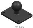 Шар VINmounts 25 мм (1") с квадратной площадкой. Между отверстиями 38*50,8 мм (1,5"x2")(VIN-B-026)
