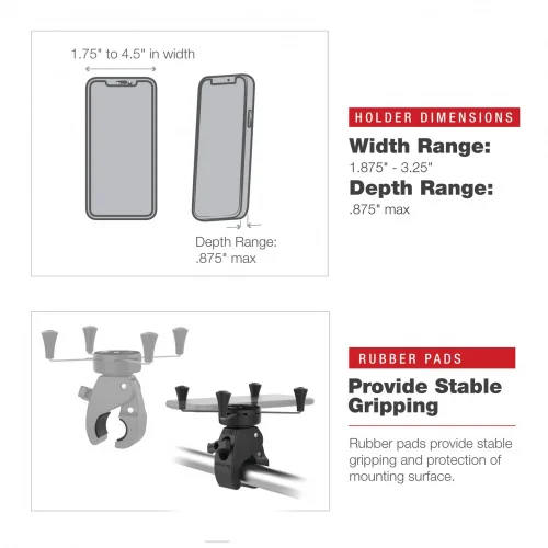 RAM X-Grip Large Phone Mount с низкопрофильным Medium Tough-Claw (RAM-HOL-UN10-404-2U) фото 7 RAM X-Grip Large Phone Mount с низкопрофильным Medium Tough-Claw (RAM-HOL-UN10-404-2U) фото 7