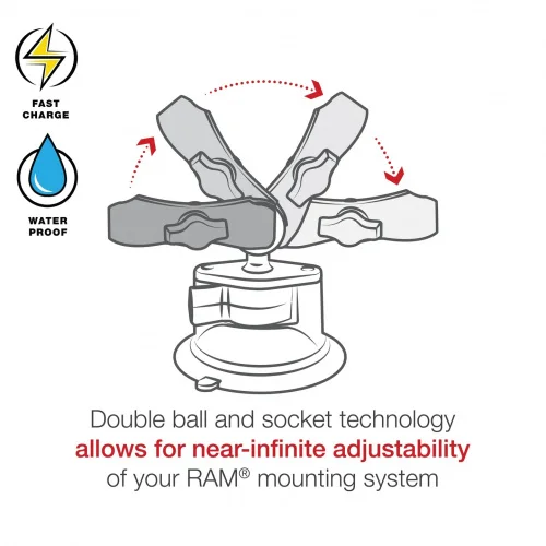 Беспроводная зарядка RAM Tough-Charge 15 Вт на присоске (RAM-B-166-UN12W-1) фото 9 Беспроводная зарядка RAM Tough-Charge 15 Вт на присоске (RAM-B-166-UN12W-1) фото 9