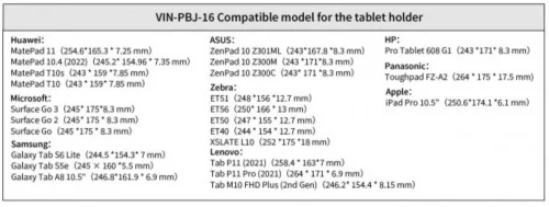 VIN-PBJ-16 Крепление VINmounts TAB-TITE для планшетов с размерами до 243x285 мм, толщиной до 18 мм фото 3