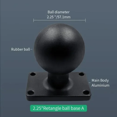 Шар N-Star 57 мм (2,25") с площадкой 51х76 мм (2"х3") и отверстиями для крепления (38,1x63,5 мм), алюминий. Шар обрезинен (NS-DSB) фото 3