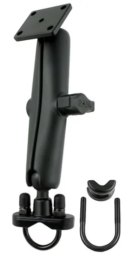 RAM-B-149Z-C-347U Крепление руля RAM с U-образным болтом и двойным шаровым шарниром, с прямоугольной пластиной AMPS.