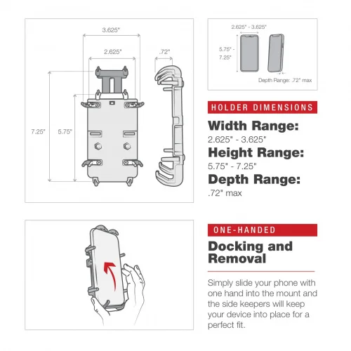 Крепление для телефона RAM® Quick-Grip™ XL с низкопрофильным креплением Tough-Claw™ RAM-HOL-PD4-400-1U фото 7 Крепление для телефона RAM® Quick-Grip™ XL с низкопрофильным креплением Tough-Claw™ RAM-HOL-PD4-400-1U фото 7