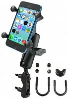 RAM-B-174-UN7U мото крепление RAM X-Grip для 4"-5,5" смартфонов, муфта 95 мм круг, шары 25 мм