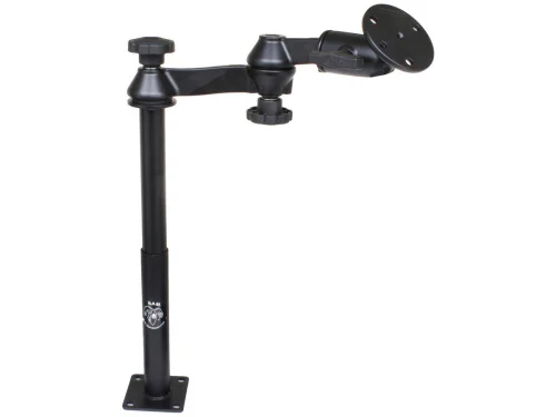 RAM-VP-SW1-129-240 Телескопическая стойка RAM Tele-Pole с 12- и 9-дюймовыми стойками, поворотными кронштейнами и большой круглой пластиной.