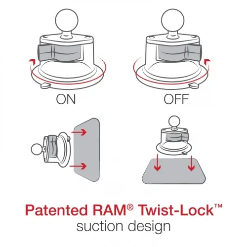 RAM-B-166-GOP1U Крепление на присоске RAM Twist-Lock с универсальным адаптером для экшн-камеры фото 7 RAM-B-166-GOP1U Крепление на присоске RAM Twist-Lock с универсальным адаптером для экшн-камеры фото 7