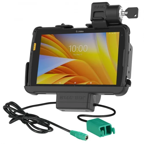 RAM-HOL-ZE20PD2KLU Держатель с замком питания RAM Tough-Dock + два порта USB для Zebra ET4x 8"