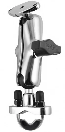 RAM-B-149CHU Крепление RAM Chrome на руль с U-образным болтом и средним двойным шарнирным соединением