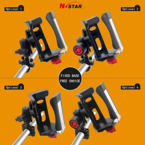 Держатель N-Star для бутылок с креплением на трубу, муфта 60 мм гайка с секреткой (NS-MC-B6-BTB-BSK) фото 5
