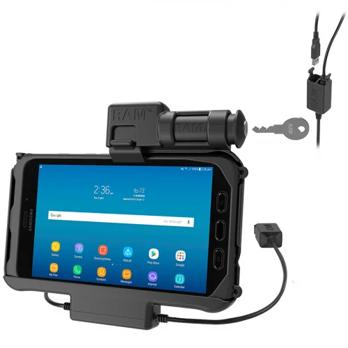 RAM-HOL-SAM58PD2KLU Держатель с замком питания с помощью клавиш RAM и док-станция с двумя USB-портами для планшетов Samsung Tab Active 5 и 3. RAM-HOL-SAM58PD2KLU Держатель с замком питания с помощью клавиш RAM и док-станция с двумя USB-портами для планшетов Samsung Tab Active 5 и 3.