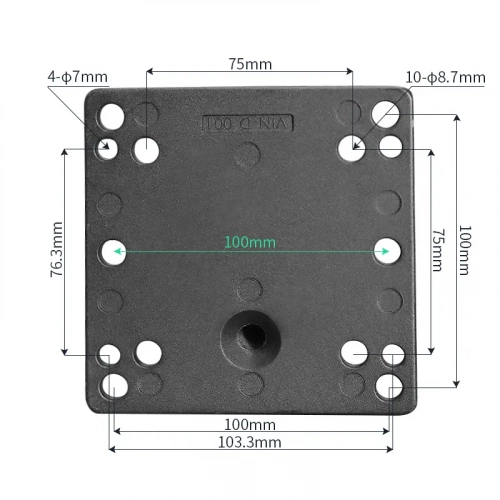 VIN-D-001 Шар VINmounts 57 мм (2,25") с площадкой VESA с отверстиями 100х100 мм и 75х75 мм фото 4