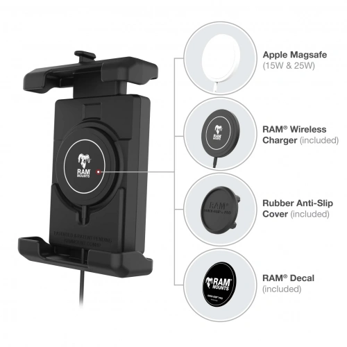 RAM-B-149Z-A-PD7V-W2MU Виброгасящий держатель для телефона RAM Quick-Grip Pro XL и зарядное устройство Qi2 мощностью 15 Вт фото 7 RAM-B-149Z-A-PD7V-W2MU Виброгасящий держатель для телефона RAM Quick-Grip Pro XL и зарядное устройство Qi2 мощностью 15 Вт фото 7
