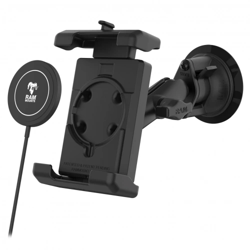 RAM-B-166-PD7-W2MU Крепление на присоске RAM Quick-Grip Pro XL с беспроводным зарядным устройством Qi2 мощностью 15 Вт. фото 3