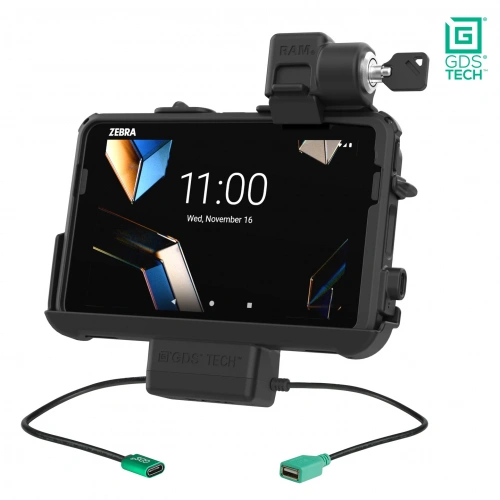 RAM-GDS-DOCKL-ZE46PDU Держатель с замком GDS Thin-Dock + Data для Zebra ET401 8" с IntelliSkin RAM-GDS-DOCKL-ZE46PDU Держатель с замком GDS Thin-Dock + Data для Zebra ET401 8" с IntelliSkin