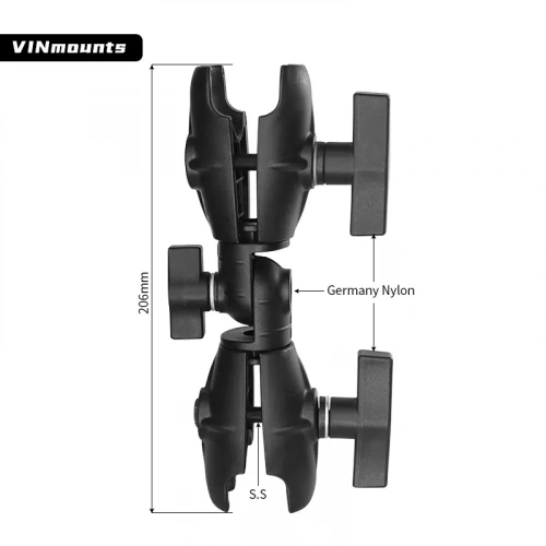 Муфта VINmounts двойная поворотная с дополнительным барашком для шаров 38 мм (1,5") (VIN-C-DLG3A) фото 3 Муфта VINmounts двойная поворотная с дополнительным барашком для шаров 38 мм (1,5") (VIN-C-DLG3A) фото 3