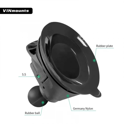 VIN-C-017 Шар VINmounts 38 мм (1,5") с присоской на лобовое стекло и др. фото 3