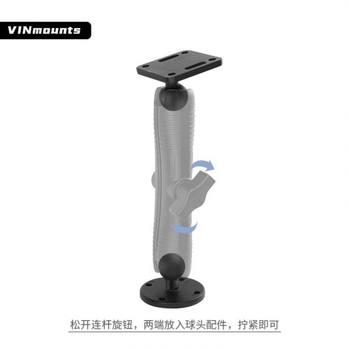VIN-B-006 Шар VINmounts 25 мм (1") с квадратной площадкой 55x55 мм между отверстиями 40x40 мм фото 4