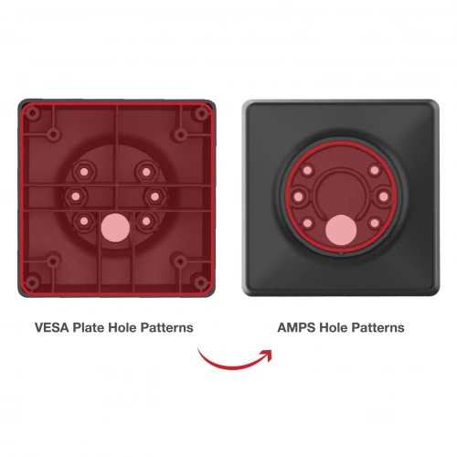 RAP-DOCK-D10VU Переходная пластина RAM 100 мм и 75 мм VESA на AMPS с крепежными отверстиями фото 4