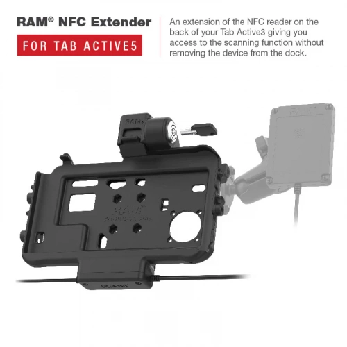RAM Low-Profile Locking Power + Single USB Dock для Tab Active5 и 3 (RAM-HOL-SAM58CPKLT-AU) фото 6