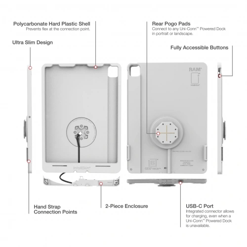 IntelliSkin® Thin-Case™ для iPad Pro 12.9 3–5 поколений (задние пружинные подушки), серый фото 6