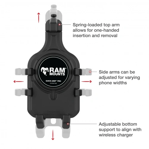 VK-33614 Крепление для телефона RAM Quick-Grip Pro с основанием средней жесткости - Среднее фото 5 VK-33614 Крепление для телефона RAM Quick-Grip Pro с основанием средней жесткости - Среднее фото 5
