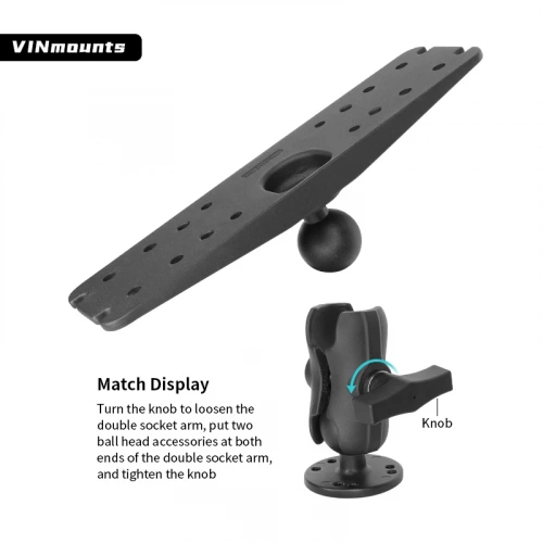 VIN-CD-TYQ6-1.5 Шар VINmounts 38 мм (1,5") с универсальной большой площадкой 280x77 мм для крепления больших эхолотов и картплоттеров фото 5 VIN-CD-TYQ6-1.5 Шар VINmounts 38 мм (1,5") с универсальной большой площадкой 280x77 мм для крепления больших эхолотов и картплоттеров фото 5