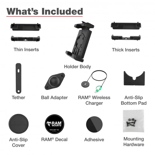 RAM-HOL-PD7B-W2MU RAM Quick-Grip Pro XL с шариковым креплением и беспроводным зарядным устройством Qi2 мощностью 15 Вт фото 8 RAM-HOL-PD7B-W2MU RAM Quick-Grip Pro XL с шариковым креплением и беспроводным зарядным устройством Qi2 мощностью 15 Вт фото 8
