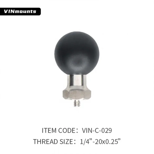 Кронштейн крепежный шар VINmounts 38 мм (1,5") со стойкой и резьбой 1/4"-20x0.25 (VIN-C-029)