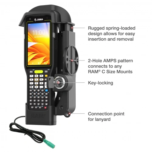 Док-станция RAM® Locking Powered Dock для Zebra MC3300 и MC3400 RAM-HOL-ZE33PLU фото 6