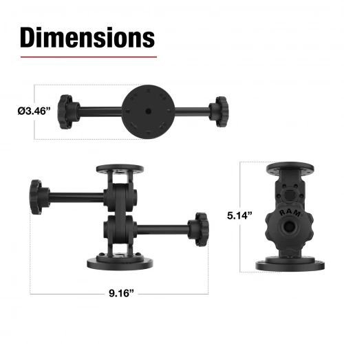 Магнитное крепление RAM® Dual Straight Pivot с ручкой RAP-101-PV4-2S-MAG88U фото 4 Магнитное крепление RAM® Dual Straight Pivot с ручкой RAP-101-PV4-2S-MAG88U фото 4