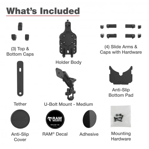 Крепление для телефона RAM® Quick-Grip™ Pro с основанием на руль с U-образным болтом — среднее RAM-B-149Z-PD5U фото 7 Крепление для телефона RAM® Quick-Grip™ Pro с основанием на руль с U-образным болтом — среднее RAM-B-149Z-PD5U фото 7