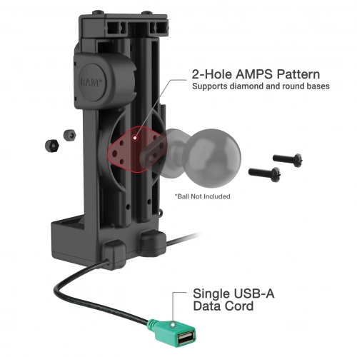 RAM-GDS-DOCK-V12-U1CPDU GDS Uni-Conn - блок питания с пружинным механизмом и одним портом USB-A без блокировки. фото 6 RAM-GDS-DOCK-V12-U1CPDU GDS Uni-Conn - блок питания с пружинным механизмом и одним портом USB-A без блокировки. фото 6