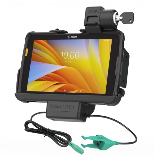 RAM-HOL-ZE20PKL-CAU Держатель с замком питания RAM Tough-Dock + порты USB-C и USB-A для мониторов Zebra ET401 и ET4x 8".