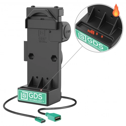 RAM-GDS-DOCK-V12-U1CPDHU GDS Uni-Conn Пружинный блок питания + док-станция с одним портом USB-A - Нагреваемые контакты RAM-GDS-DOCK-V12-U1CPDHU GDS Uni-Conn Пружинный блок питания + док-станция с одним портом USB-A - Нагреваемые контакты