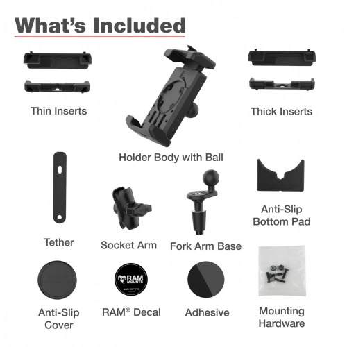 Крепление для телефона RAM® Quick-Grip™ Pro XL с основанием вилки — короткое RAM-B-176-A-PD7U фото 7 Крепление для телефона RAM® Quick-Grip™ Pro XL с основанием вилки — короткое RAM-B-176-A-PD7U фото 7