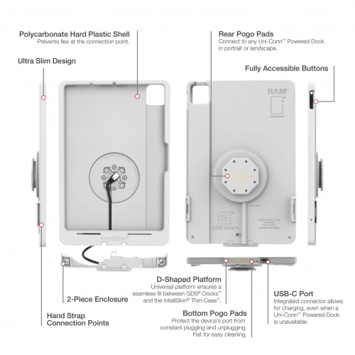 Чехол IntelliSkin® Thin-Case™ для iPad Air 11 (M2) (D-образная и задние накладки) Серый (RAM-GDS-SKIN-AP45-M2-TCDB-GRY) фото 6 Чехол IntelliSkin® Thin-Case™ для iPad Air 11 (M2) (D-образная и задние накладки) Серый (RAM-GDS-SKIN-AP45-M2-TCDB-GRY) фото 6
