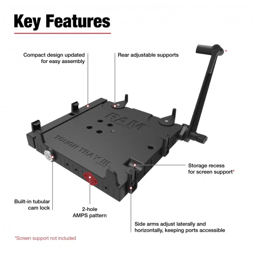 RAM-234-7 Подпружиненный поднос для ноутбука RAM Tough-Tray III фото 4 RAM-234-7 Подпружиненный поднос для ноутбука RAM Tough-Tray III фото 4