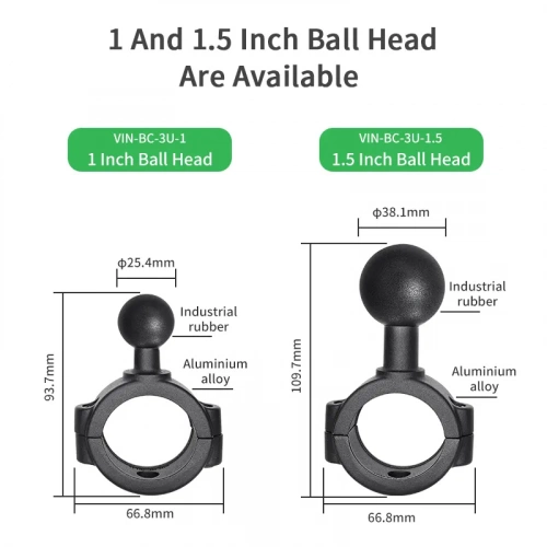 VIN-BC-3U-1.5 Шар VINmounts 38 мм (1,5") на руль мотоцикла 28-38 мм фото 4 VIN-BC-3U-1.5 Шар VINmounts 38 мм (1,5") на руль мотоцикла 28-38 мм фото 4