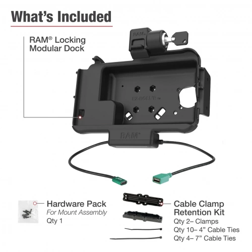 Модульный блок питания RAM Locking + одиночная док-станция USB для Samsung Tab Active5 и 3 (RAM-HOL-SAM58CPKLN-1AU) фото 6