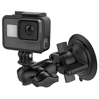 RAM-B-166-A-GOP1U крепление RAM камер GoPro на лобовое стекло автомобиля, муфта 60 мм присоска, шары