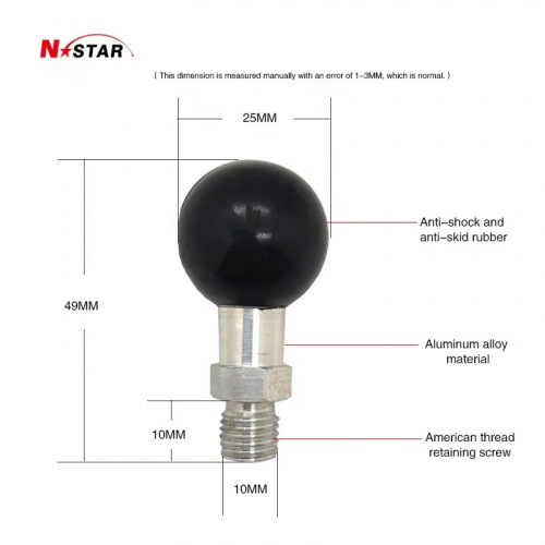 Крепление N-Star для экнш-камер со шпилькой M10*1,25". Муфта 60 мм. Шары 25 мм (1") (NS-AC-B6-BM10B) фото 5 Крепление N-Star для экнш-камер со шпилькой M10*1,25". Муфта 60 мм. Шары 25 мм (1") (NS-AC-B6-BM10B) фото 5