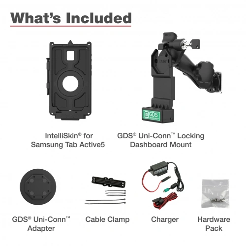 RAM-GDS-U1-SAM90-KIT2 Комплект GDS Uni-Conn для автомобиля с замком для Samsung Tab Active5 фото 7