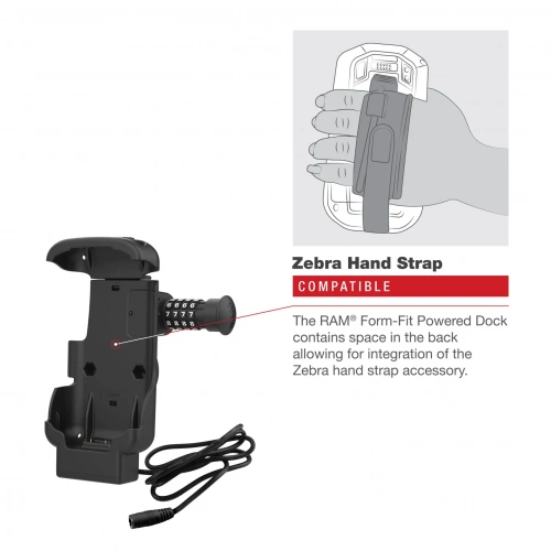 Док-станция RAM® Combo-Locking Form-Fit Powered Dock для Zebra TC73 и TC78 RAM-HOL-ZE17CL-1U фото 6