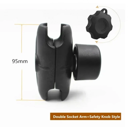 VIN-C-9B Муфта VINmounts для шаров 38 мм (1,5") короткая 90 мм с барашковой гайкой с секреткой, Композит фото 3