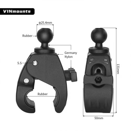 VIN-B-DZJ03 Струбцина VINmounts Tough-Claw средняя с шаром 25 мм (1") на трубу 26-50 мм фото 4