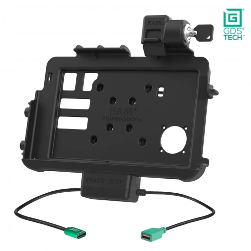 RAM-GDS-DOCKL-ZE47PDU Держатель с замком GDS Thin-Dock + Data для Zebra ET401 10" с IntelliSkin фото 3