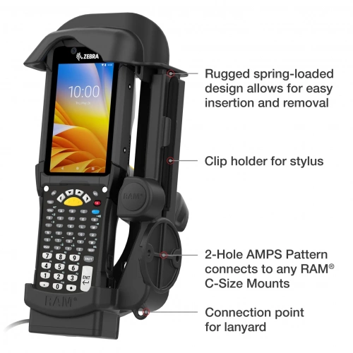 Док-станция с питанием от RAM для Zebra MC9300 - контакты с подогревом (RAM-HOL-ZE32PHU) фото 6