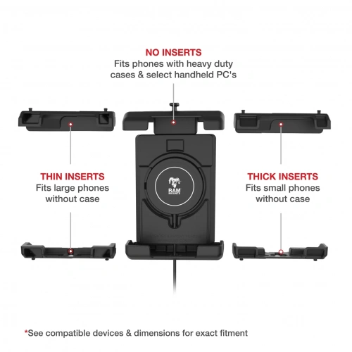 RAM-B-166-PD7-W2MU Крепление на присоске RAM Quick-Grip Pro XL с беспроводным зарядным устройством Qi2 мощностью 15 Вт. фото 6